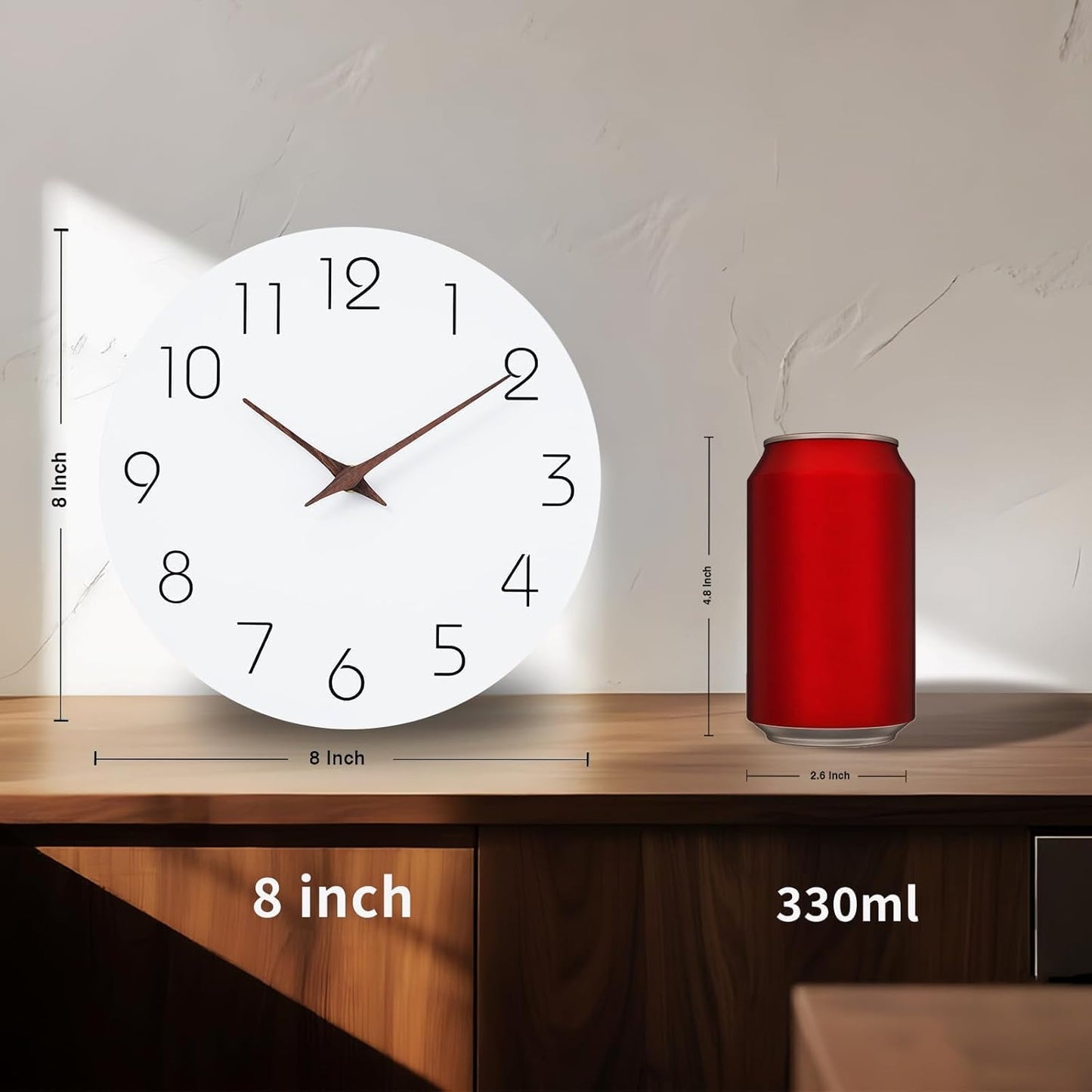 Minimalist 8 - Inch Wall Clock: A Blend of Style and Functionality