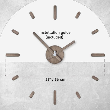 22 - Inch Minimalist Wall Clock: Fusion of Nature and Modern Design