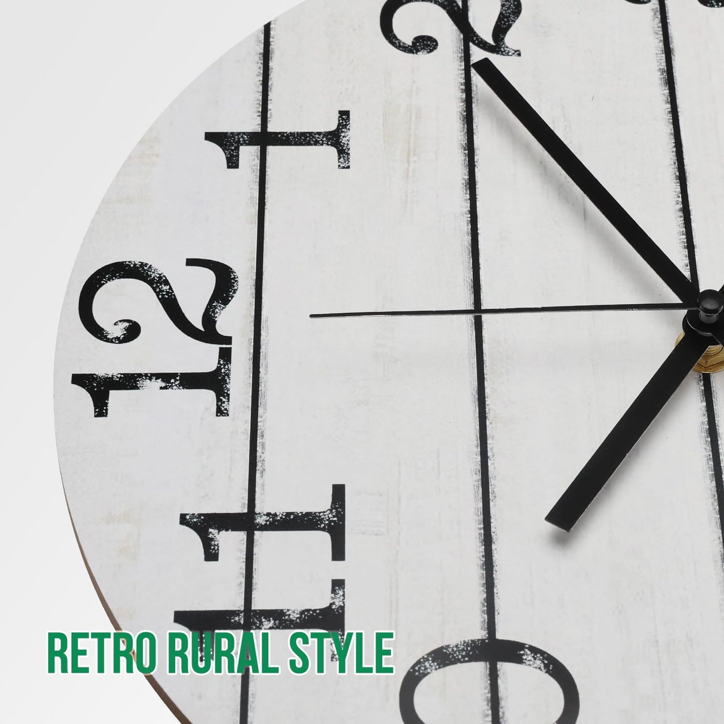 Wood Grain Silent Wall Clock – 12 Inch / 30CM Decorative Round Clock with Clear Numbers for Living Room, Bedroom, Study, Dining Room, and Office