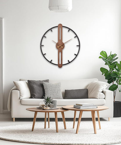 Nordic Minimalist Wooden Wall Clock – Large 16 Inch / 40CM Modern Silent Wall Clock, Decorative Timepiece for Living Room, Bedroom, Office, and Study