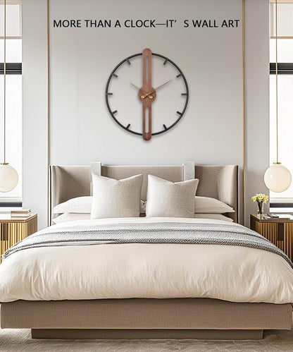 Nordic Minimalist Wooden Wall Clock – Large 16 Inch / 40CM Modern Silent Wall Clock, Decorative Timepiece for Living Room, Bedroom, Office, and Study